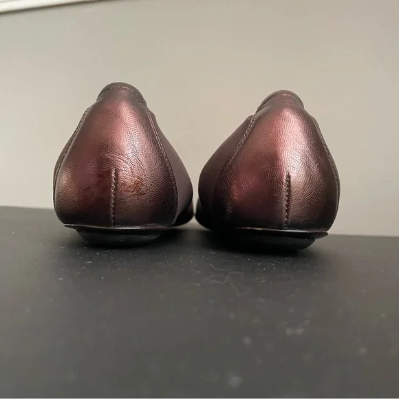 DONALD J PLINER Couture HALO Cap Toe Ballet Flats Leather Brown Size 7.5 Narrow - Picture 8 of 10